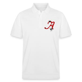 Letter A Initial - Stanley/Stella Unisex Organic Polo Shirt PREPSTER - white - Front - Roxy (174cm) & Andy (188cm)