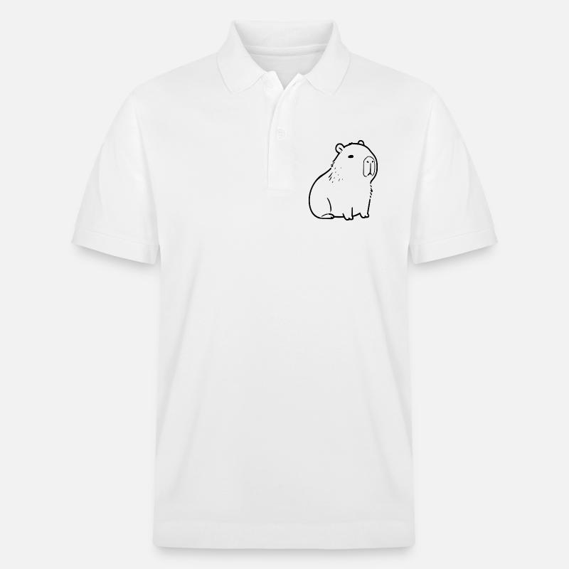 Capybara capybara noir - Polo PREPSTER bio Stanley/Stella Unisexe - blanc