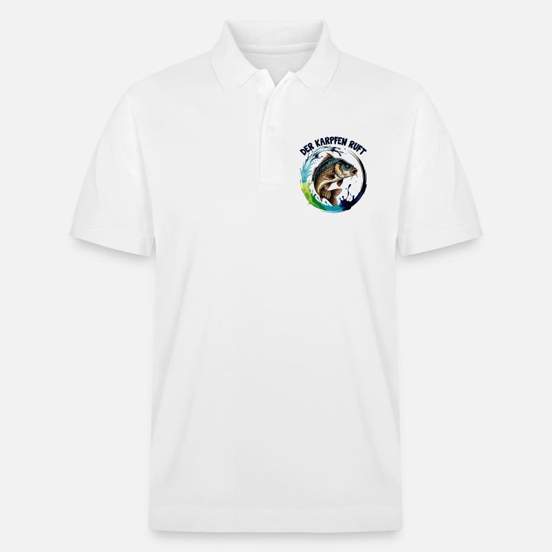 Der Karpfen ruft - Stanley/Stella Unisex Bio-Poloshirt PREPSTER - Weiß