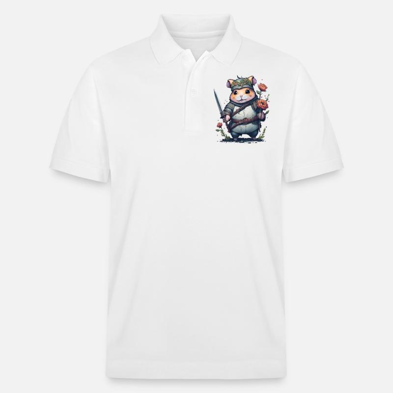 Hamster-Samurai: Ninja Hamster-Held - Stanley/Stella Unisex Bio-Poloshirt PREPSTER - Weiß
