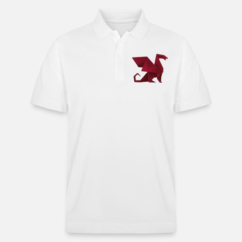Origami-Drache - Stanley/Stella Unisex Bio-Poloshirt PREPSTER - Weiß