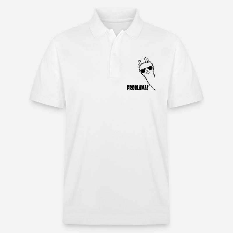 Lama Problama Question - Polo PREPSTER bio Stanley/Stella Unisexe - blanc