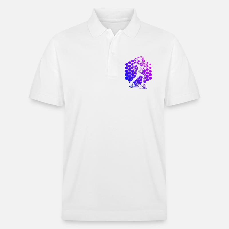 Modernes Running Artwork - Stanley/Stella Unisex Bio-Poloshirt PREPSTER - Weiß