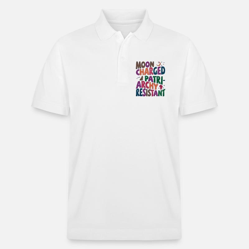 Moon charged, patriarchy resistant bunt - Stanley/Stella Unisex Bio-Poloshirt PREPSTER - Weiß