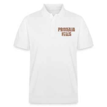 Promaja Kills, Balkan Shirts and Accessories - Stanley/Stella Unisex Organic Polo Shirt PREPSTER - white - Front - Roxy (174cm) & Andy (188cm)