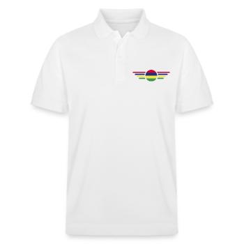 I Love Mauritius, Elegance Style Design T-Shirt - Stanley/Stella Unisex Organic Polo Shirt PREPSTER - white - Front - Roxy (174cm) & Andy (188cm)