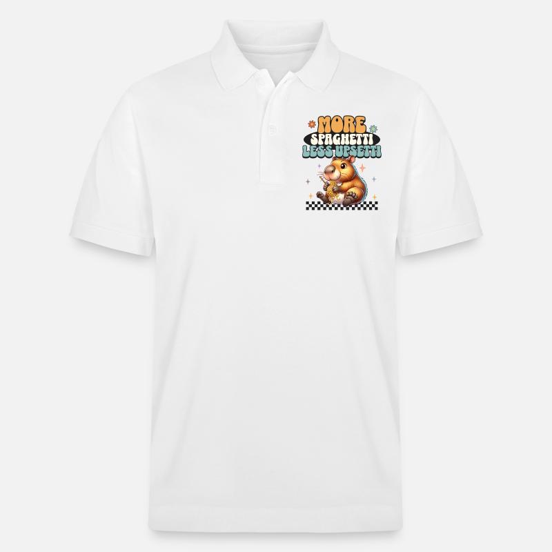 Plus de spaghettis moins d’upsetti - Polo PREPSTER bio Stanley/Stella Unisexe - blanc