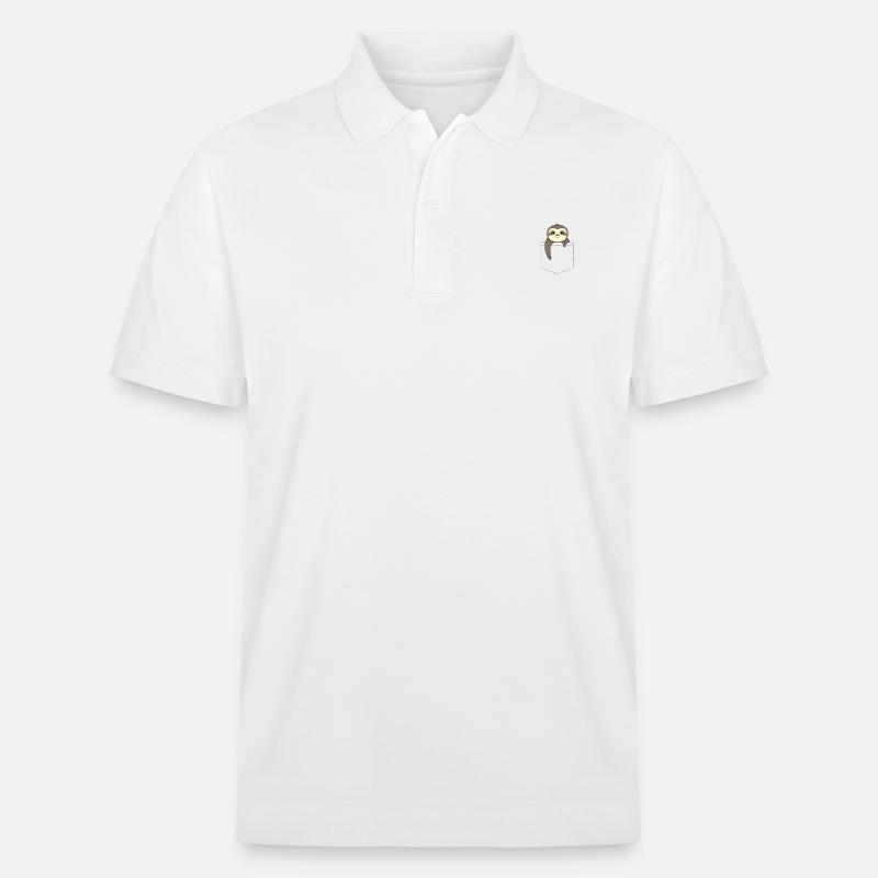 Faultier in einer Tasche - Stanley/Stella Unisex Bio-Poloshirt PREPSTER - Weiß