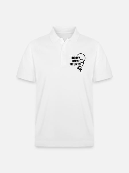 I do my own stunts, bungee jumping, bungee jumper - Stanley/Stella Unisex Organic Polo Shirt PREPSTER - white