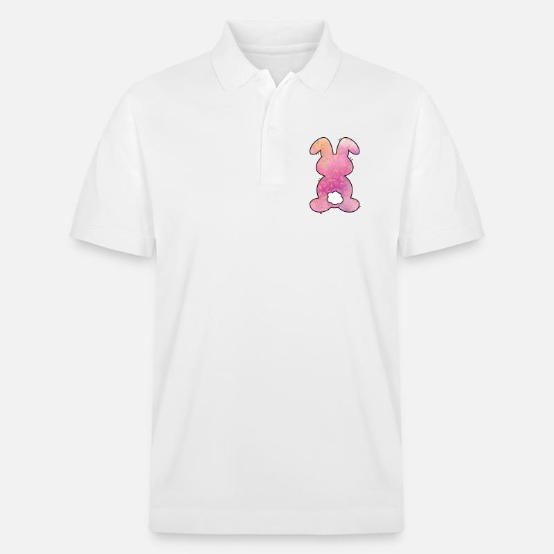 Leopard Pattern Rabbit Easter - Stanley/Stella Unisex Organic Polo Shirt PREPSTER - white