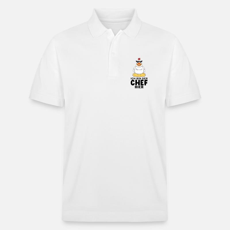 cooles Huhn Chef Spruch - Stanley/Stella Unisex Bio-Poloshirt PREPSTER - Weiß