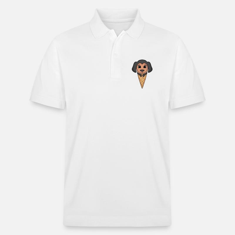 Motif de crème glacée Doberman - Polo PREPSTER bio Stanley/Stella Unisexe - blanc