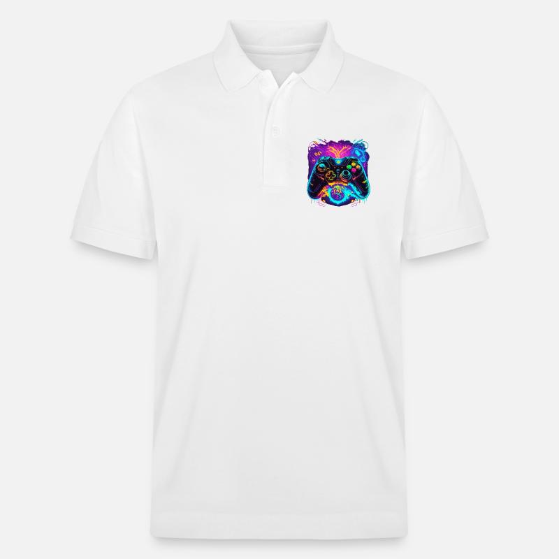 Power Graffiti Gaming Controller - Stanley/Stella Unisex Bio-Poloshirt PREPSTER - Weiß