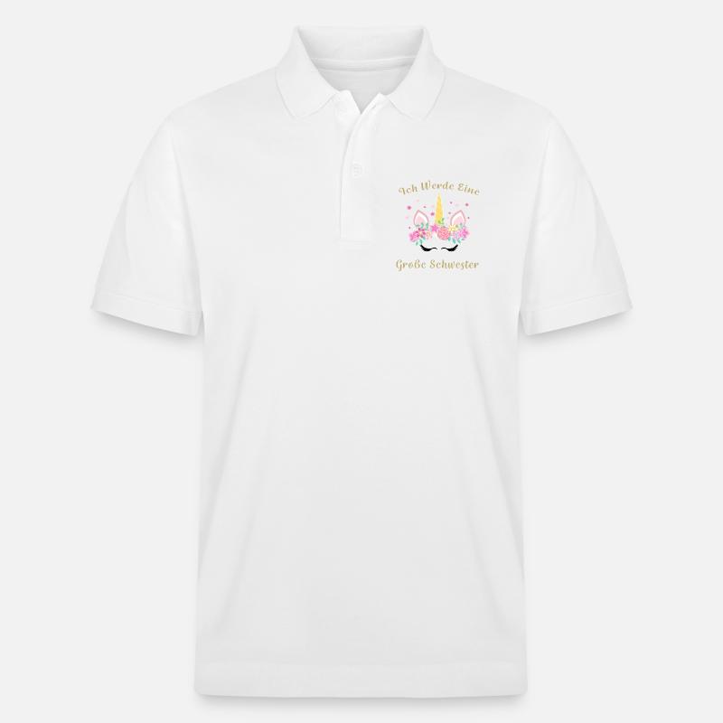Ich werde Große Schwester - Stanley/Stella Unisex Bio-Poloshirt PREPSTER - Weiß