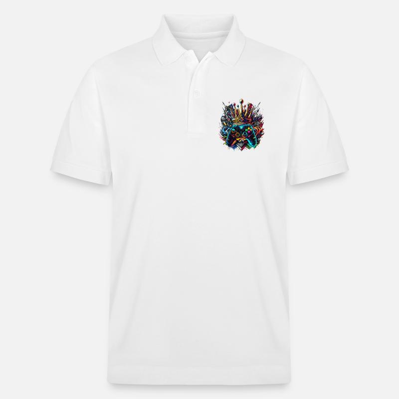 Königlicher Graffiti Gaming Controller - Stanley/Stella Unisex Bio-Poloshirt PREPSTER - Weiß