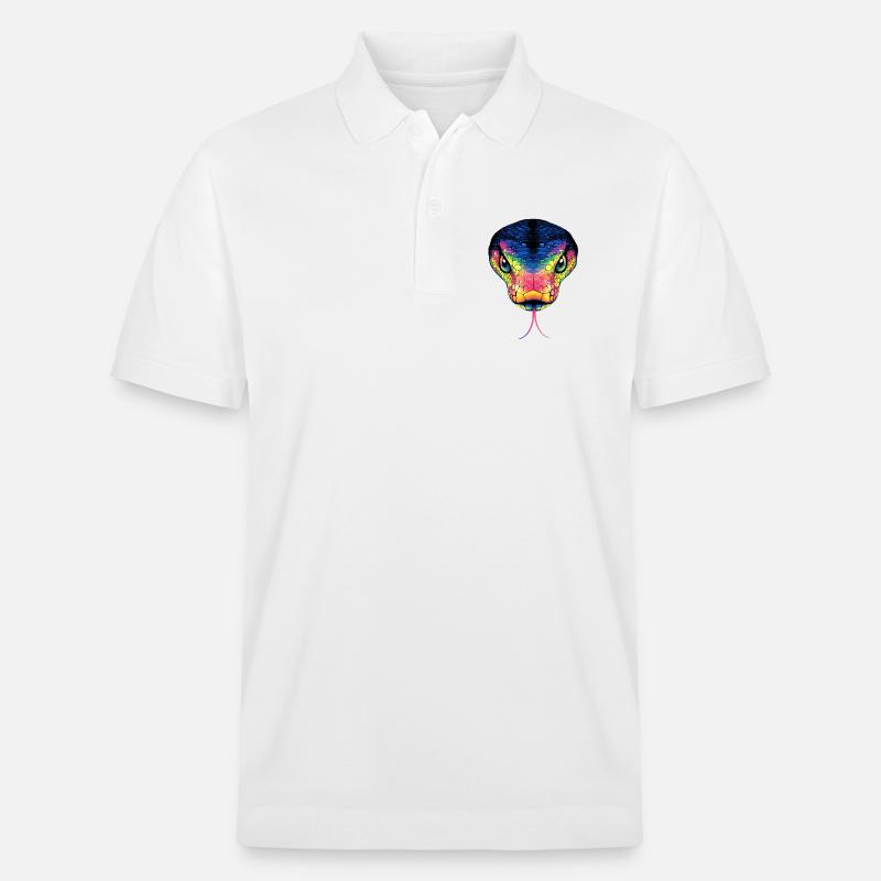 Schlange Python Kobra Mamba Klapperschlange Snake - Stanley/Stella Unisex Bio-Poloshirt PREPSTER - Weiß