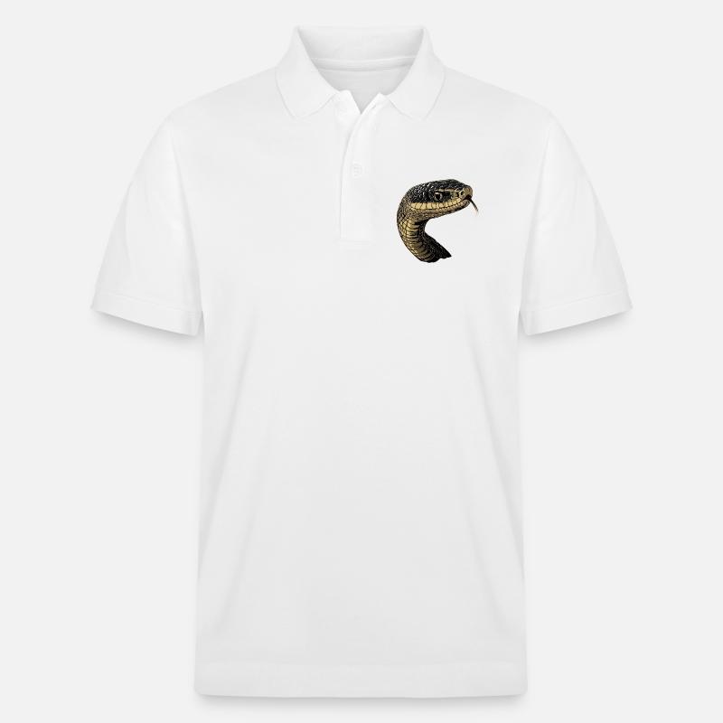 Schlange Python Kobra Mamba Klapperschlange Snake - Stanley/Stella Unisex Bio-Poloshirt PREPSTER - Weiß