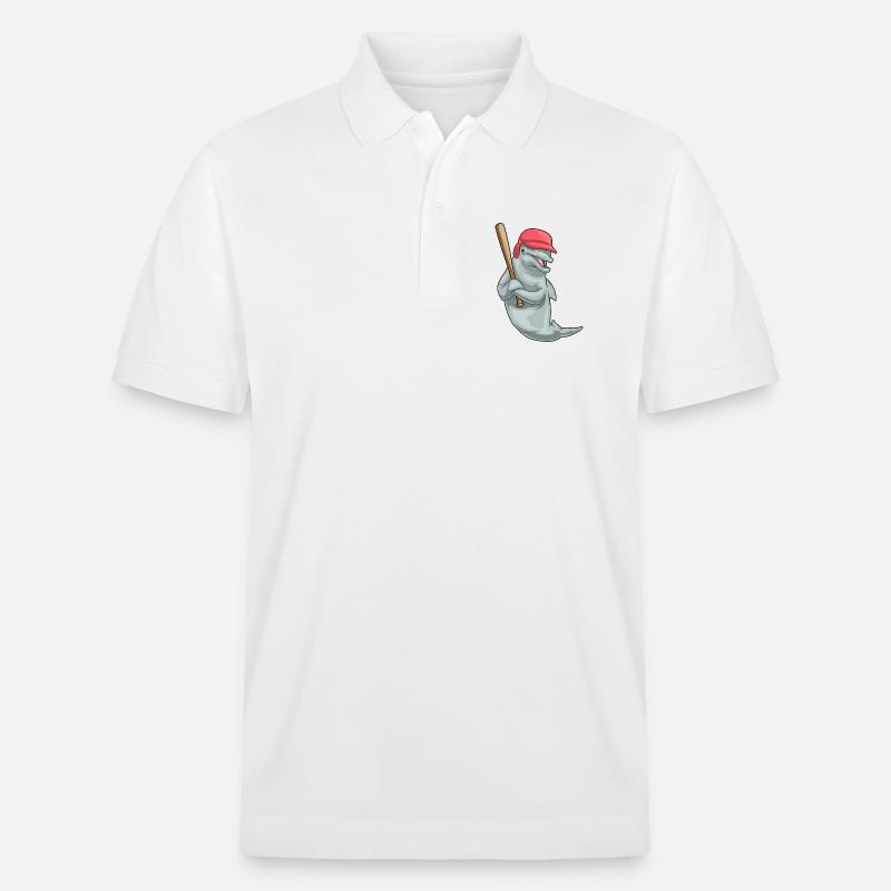 Batte de baseball Dolphin - Polo PREPSTER bio Stanley/Stella Unisexe - blanc