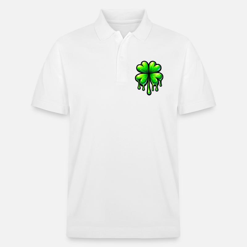 Vierblättriges Kleeblatt - Stanley/Stella Unisex Bio-Poloshirt PREPSTER - Weiß