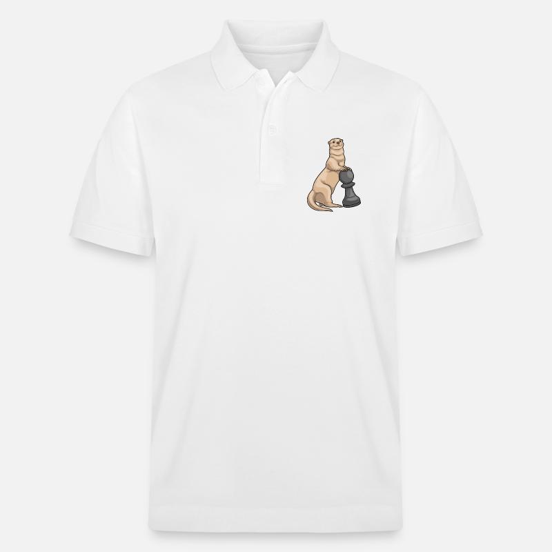 Otter Schachfigur Bauer Schach - Stanley/Stella Unisex Bio-Poloshirt PREPSTER - Weiß