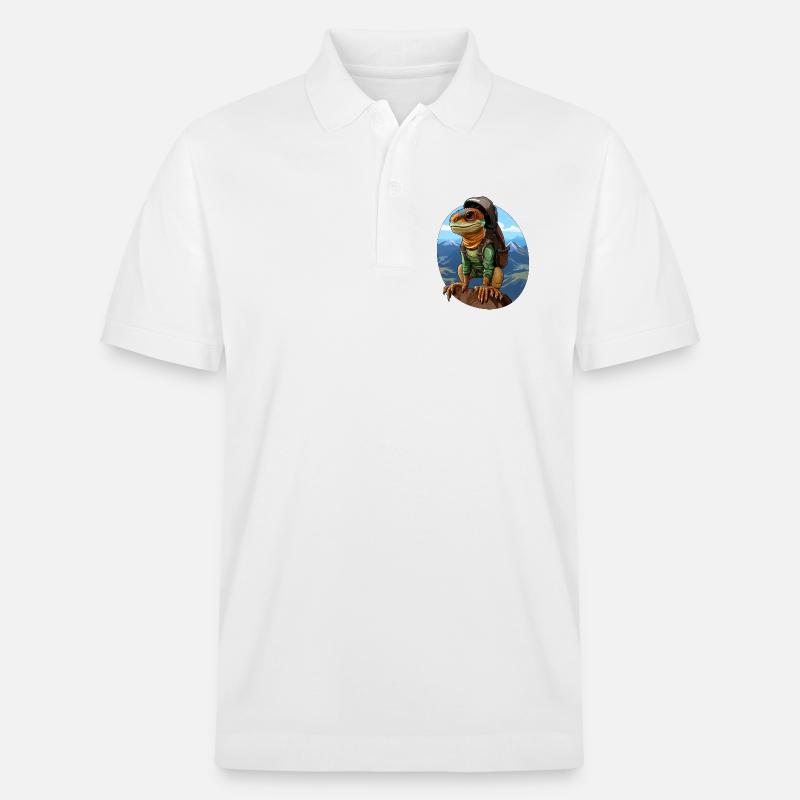 Eidechsen Bergsteiger / Wandern Eidechse - Stanley/Stella Unisex Bio-Poloshirt PREPSTER - Weiß