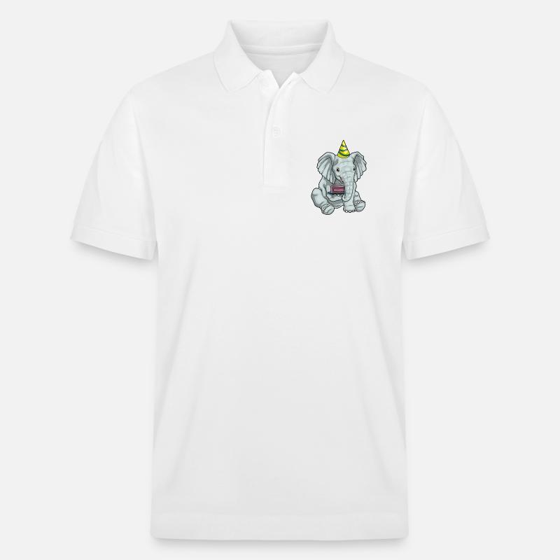 Gâteau éléphant - Polo PREPSTER bio Stanley/Stella Unisexe - blanc