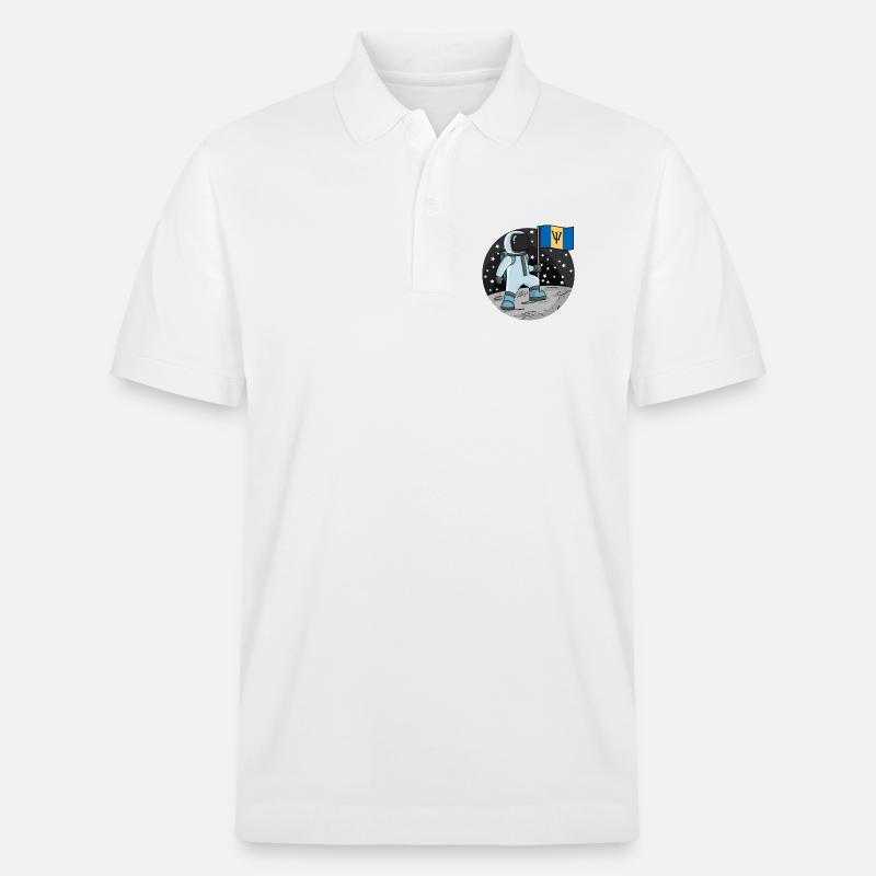 Drapeau astronaute Barbade - Polo PREPSTER bio Stanley/Stella Unisexe - blanc