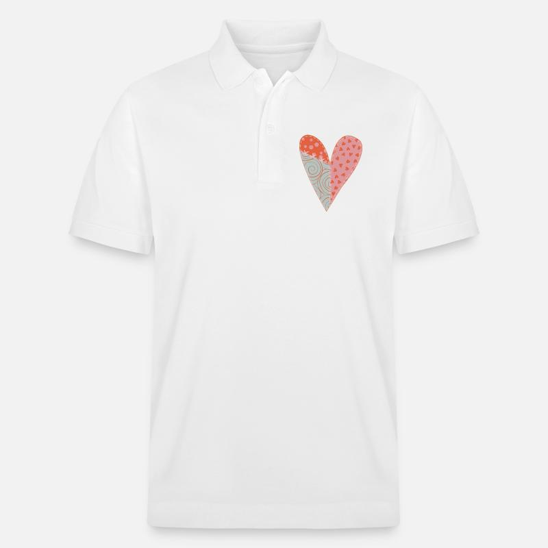 Patchwork Herz Nr. 1 - Stanley/Stella Unisex Bio-Poloshirt PREPSTER - Weiß