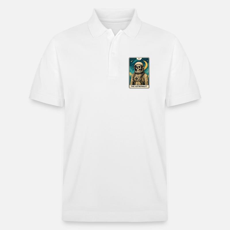 Astronaute avec crâne et ciel étoilé - Polo PREPSTER bio Stanley/Stella Unisexe - blanc