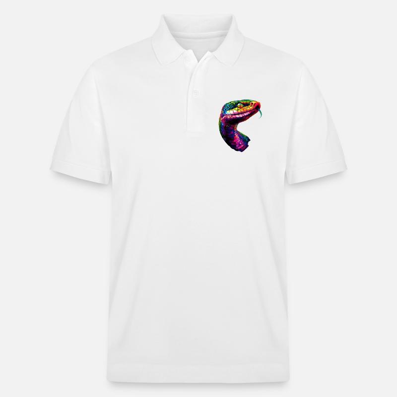 Schlange Python Kobra Klapperschlange Schlangen - Stanley/Stella Unisex Bio-Poloshirt PREPSTER - Weiß