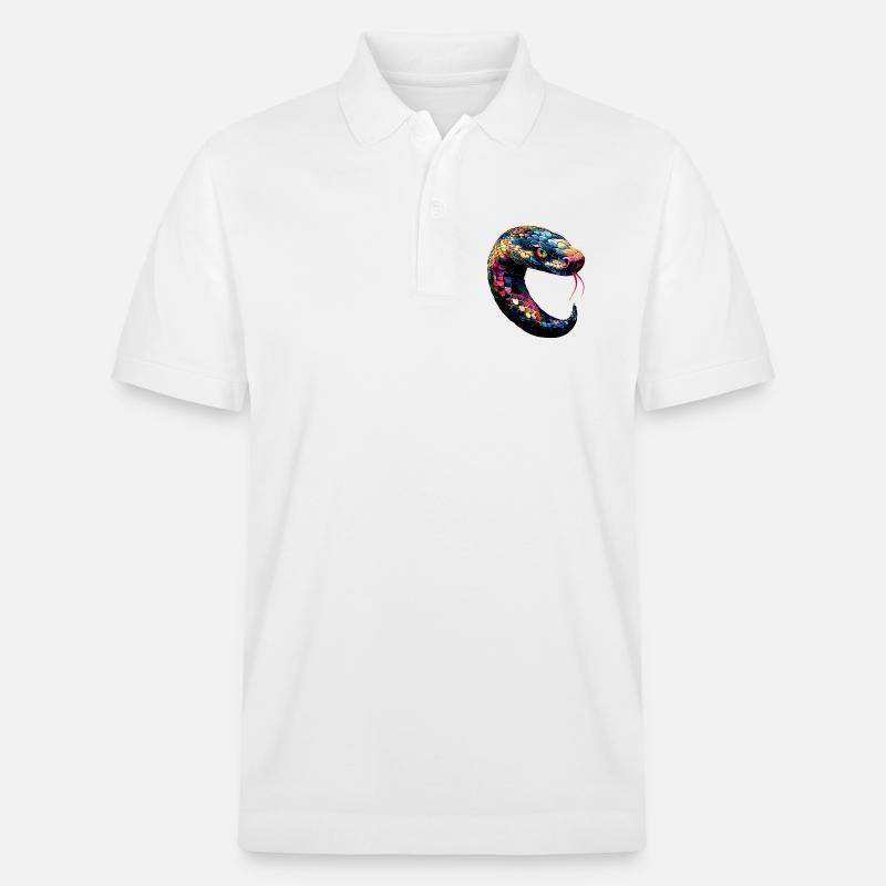 Schlange Python Kobra Klapperschlange Schlangen - Stanley/Stella Unisex Bio-Poloshirt PREPSTER - Weiß