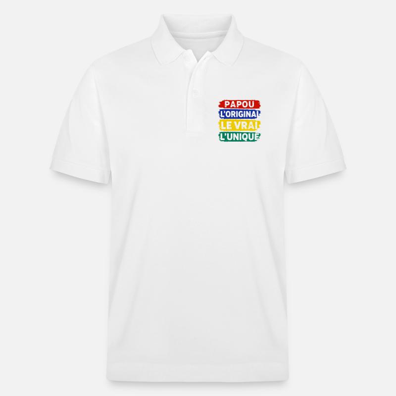 Papou l’original le vrai l’unique - Polo PREPSTER bio Stanley/Stella Unisexe - blanc