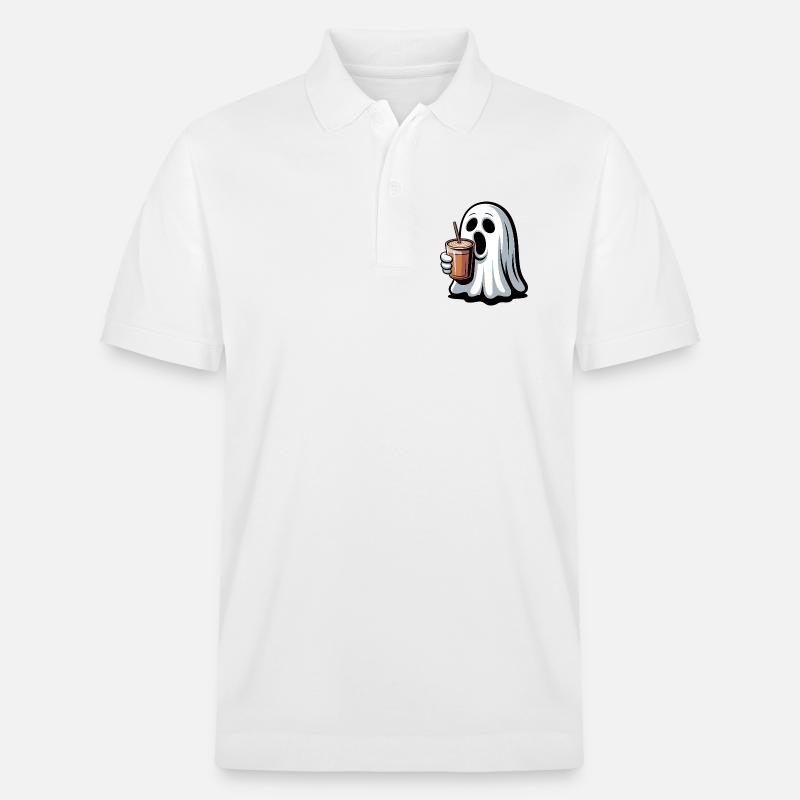 Geist mit Kürbislatte - Stanley/Stella Unisex Bio-Poloshirt PREPSTER - Weiß