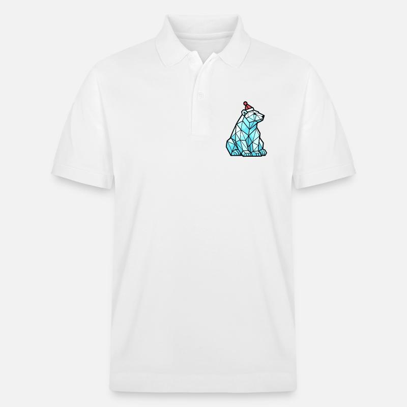Polygon Eisbär mit Weihnachtsmütze - Stanley/Stella Unisex Bio-Poloshirt PREPSTER - Weiß