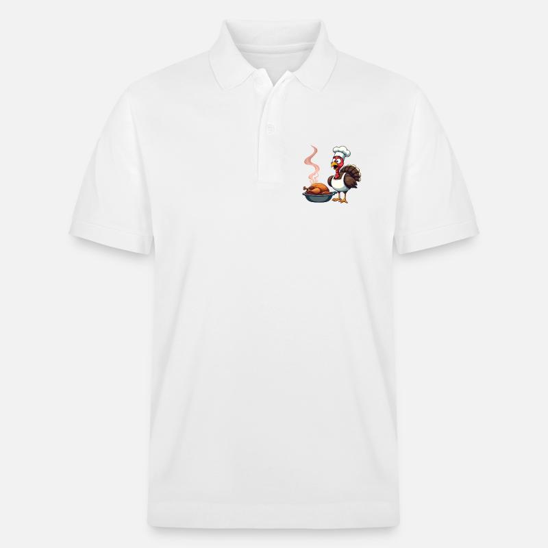Cuisinier de dinde de Thanksgiving - Polo PREPSTER bio Stanley/Stella Unisexe - blanc
