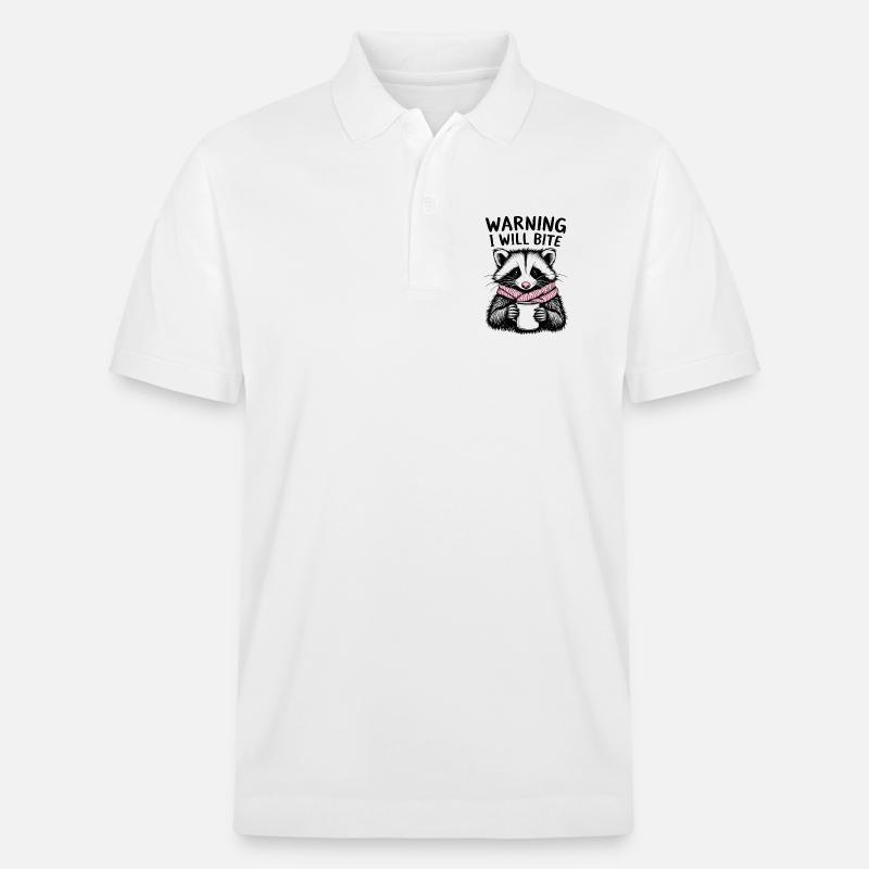 Raton laveur avec écharpe rose - Polo PREPSTER bio Stanley/Stella Unisexe - blanc