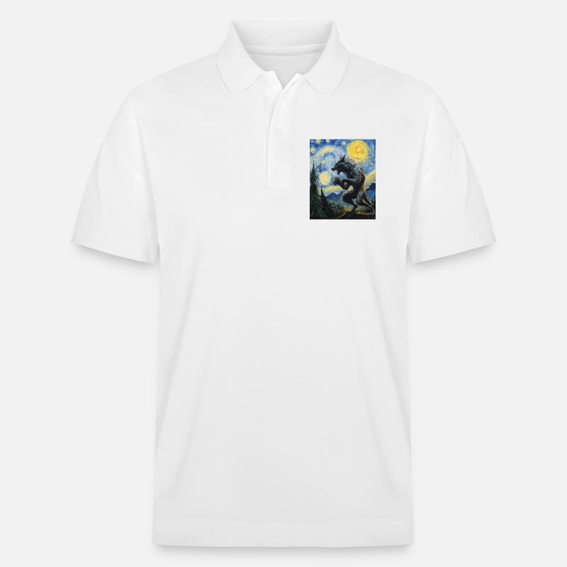 Werwolf Wolf Van Gogh Style - Stanley/Stella Unisex Bio-Poloshirt PREPSTER - Weiß