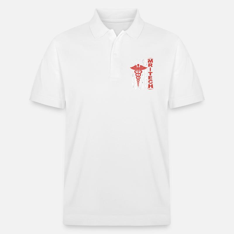 Drapeau Caducée rouge de MedTech - Polo PREPSTER bio Stanley/Stella Unisexe - blanc