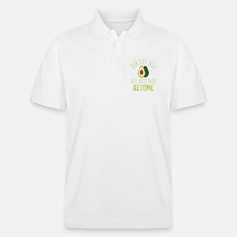 Image de la phrase Keto sur l’avocat - Polo PREPSTER bio Stanley/Stella Unisexe - blanc