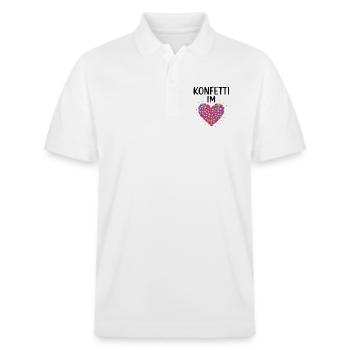 Carnival confetti in the heart of Shrovetide Carnival - Stanley/Stella Unisex Organic Polo Shirt PREPSTER - white - Front - Roxy (174cm) & Andy (188cm)