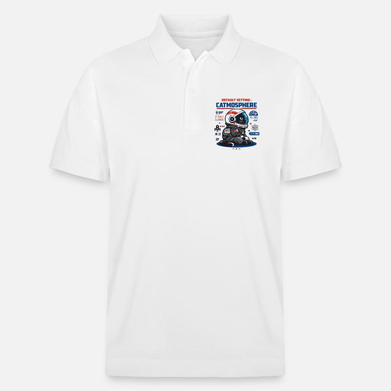 Standardmodus Catmosphäre | Astro Katze - Stanley/Stella Unisex Bio-Poloshirt PREPSTER - Weiß