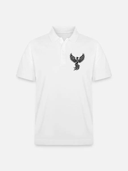 Phoenix Tribal Symbol of Rebirth - Stanley/Stella Unisex Organic Polo Shirt PREPSTER - white