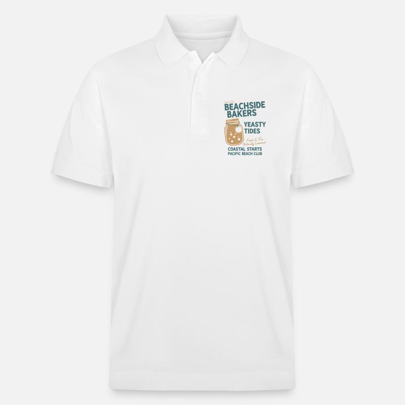 Sauerteig Brot Backen Ästhetik Design  - Stanley/Stella Unisex Bio-Poloshirt PREPSTER - Weiß