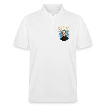 Gregor Mendel Donner - Stanley/Stella Unisex Bio-Poloshirt PREPSTER - Weiß - Vorne - Roxy (174cm) & Andy (188cm)