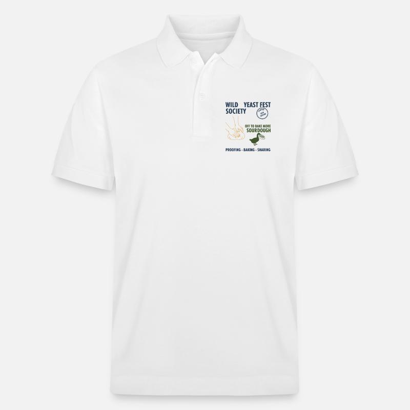 Sauerteig-Wildhefefest Gesellschaft backt weiter - Stanley/Stella Unisex Bio-Poloshirt PREPSTER - Weiß