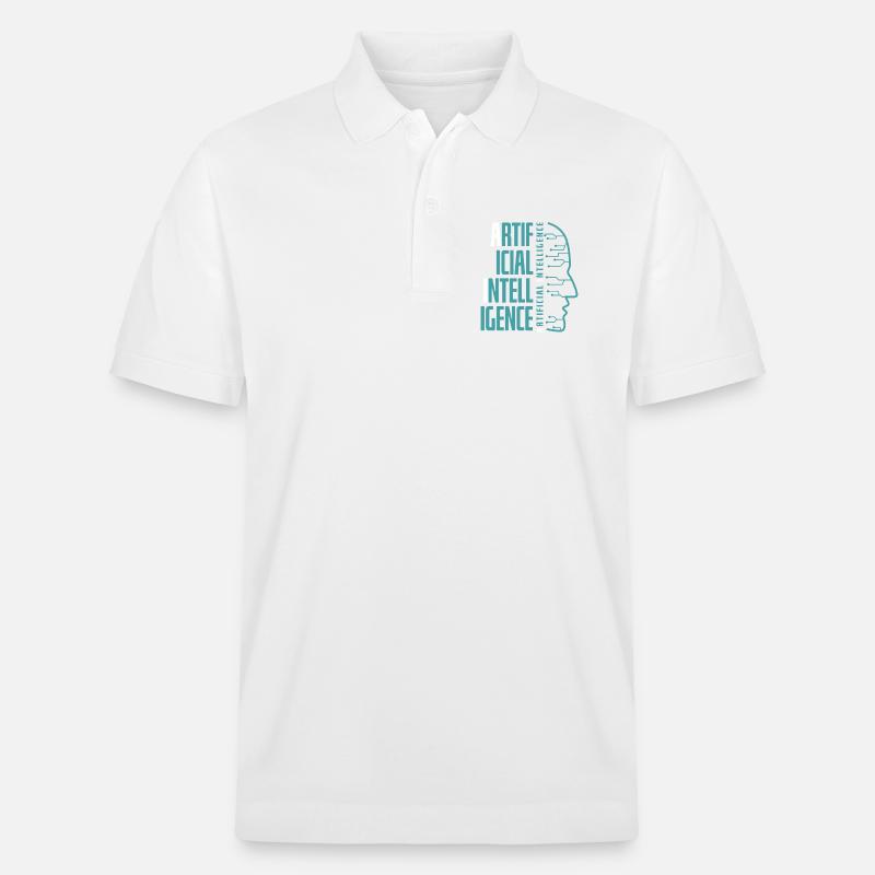 Artificial Intelligence Circuit Face Design - Stanley/Stella Unisex Bio-Poloshirt PREPSTER - Weiß