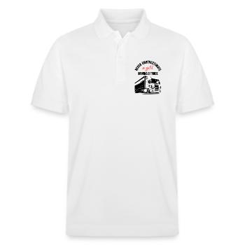 Mädchen-LKW-Fahrerin - Stanley/Stella Unisex Bio-Poloshirt PREPSTER - Weiß - Vorne - Roxy (174cm) & Andy (188cm)