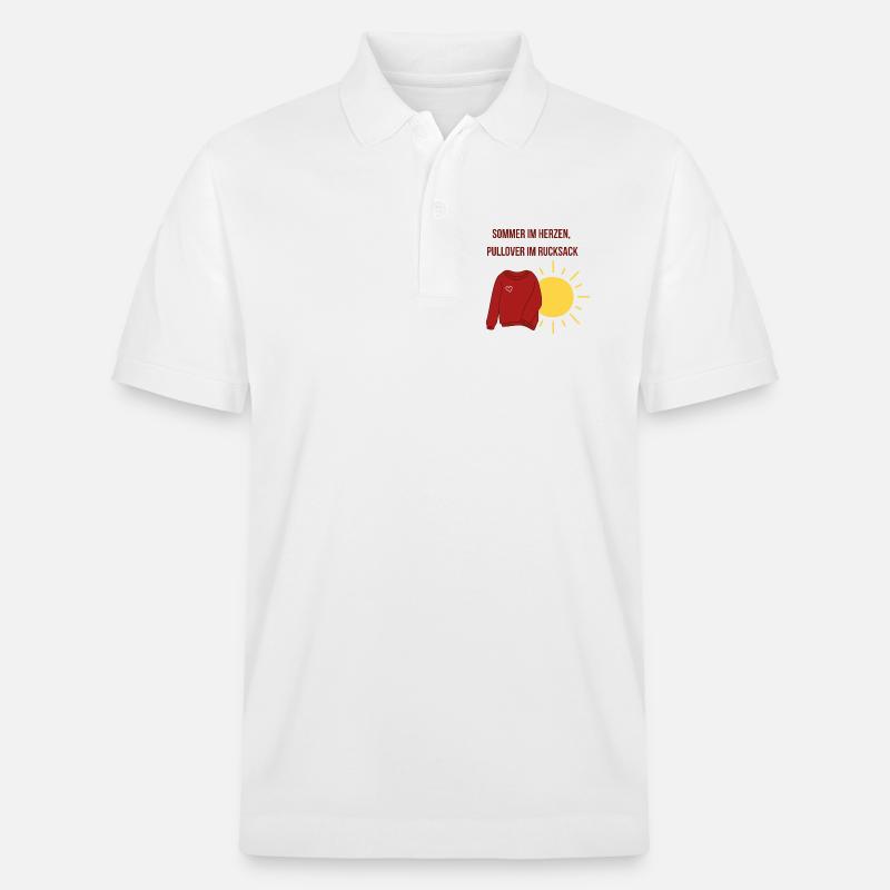 Sommer im Herzen, Pullover im Rucksack - Stanley/Stella Unisex Bio-Poloshirt PREPSTER - Weiß