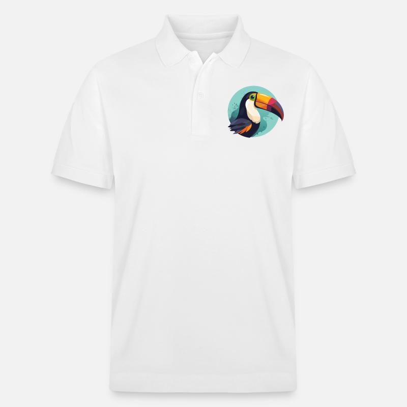 Toucan avec arrière-plan - Polo PREPSTER bio Stanley/Stella Unisexe - blanc