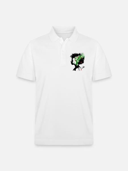 Abstract tree with flowers - Stanley/Stella Unisex Organic Polo Shirt PREPSTER - white